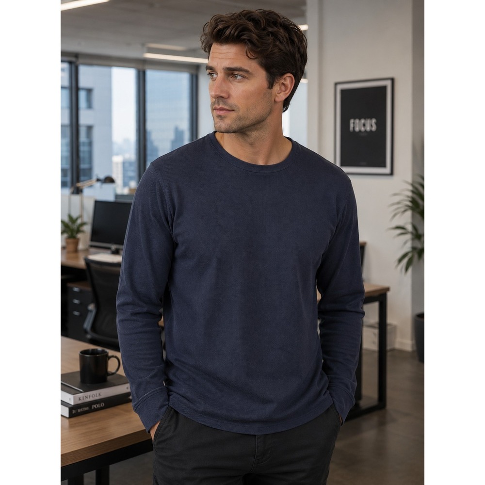 BROOKS BROTHERS Sport Men's Large Navy Blue Cotton Sweater -516